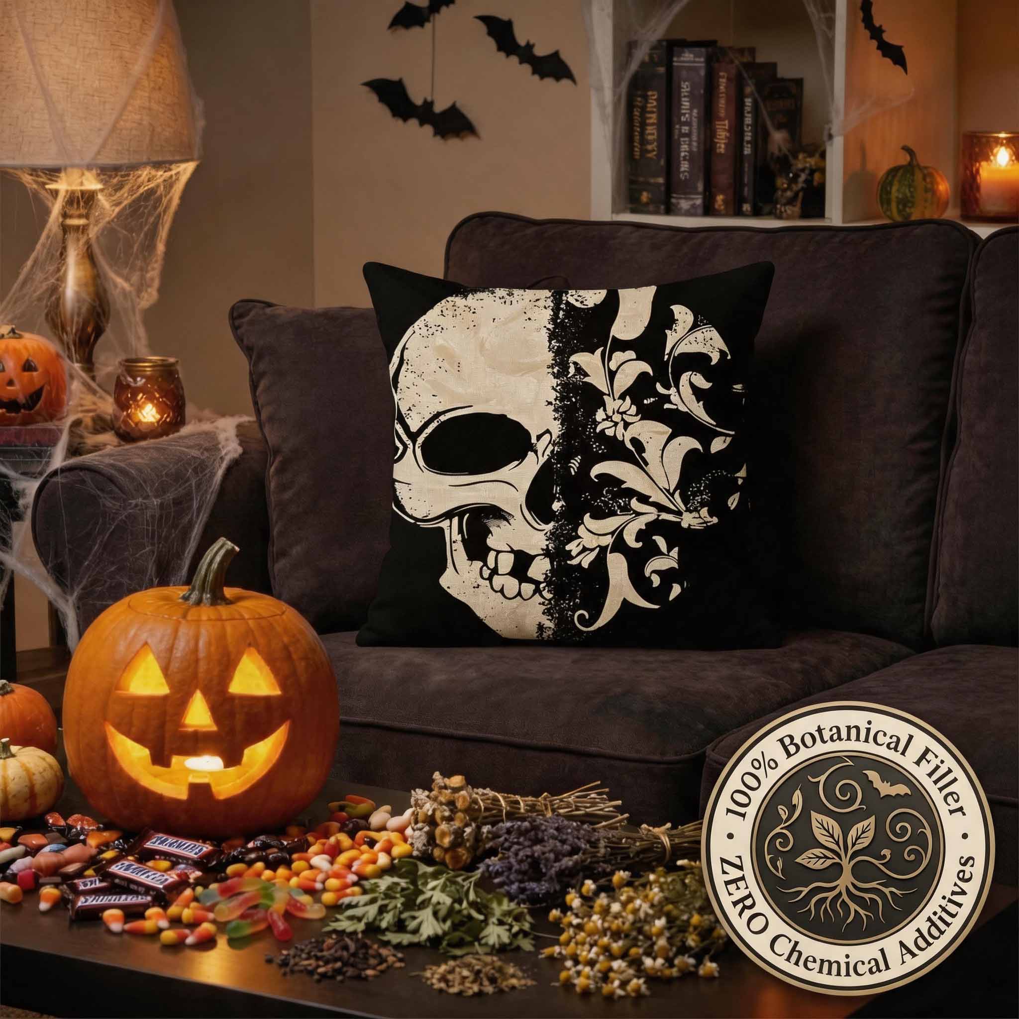 Aromatherapy Herbal Pillow – Skull Series (Black-White-Skull-Pillow)