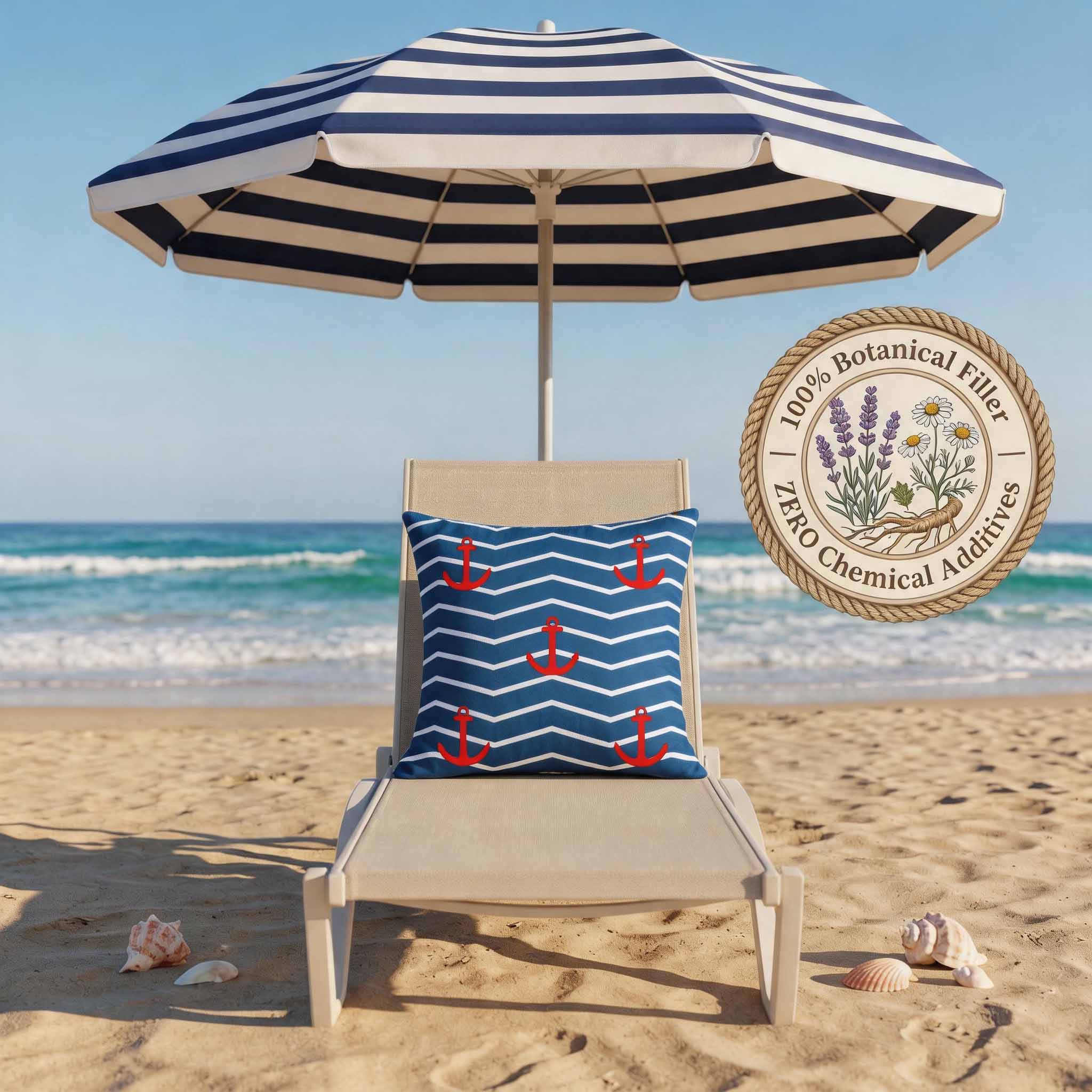 Aromatherapy Herbal Pillow – Nautical Sailor Series (Blue-Chevron-Anchor)