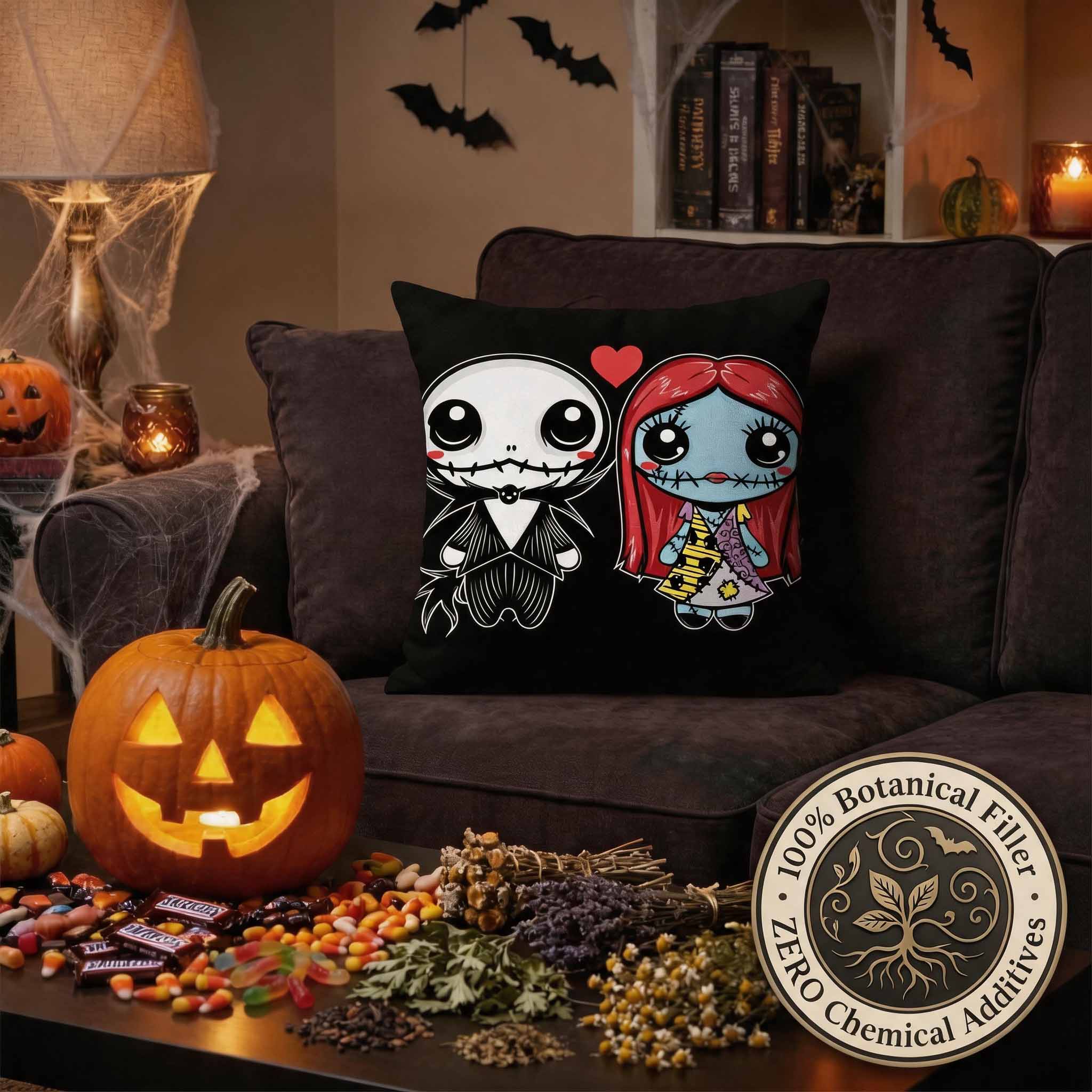 Aromatherapy Herbal Pillow – Skull Series (Cartoon-Skull-Couple-Pillow)