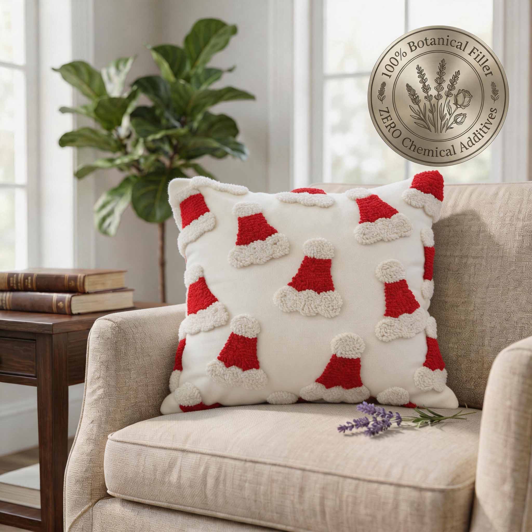 Aromatherapy Herbal Pillow – Embroidery Series (Christmas-hat)