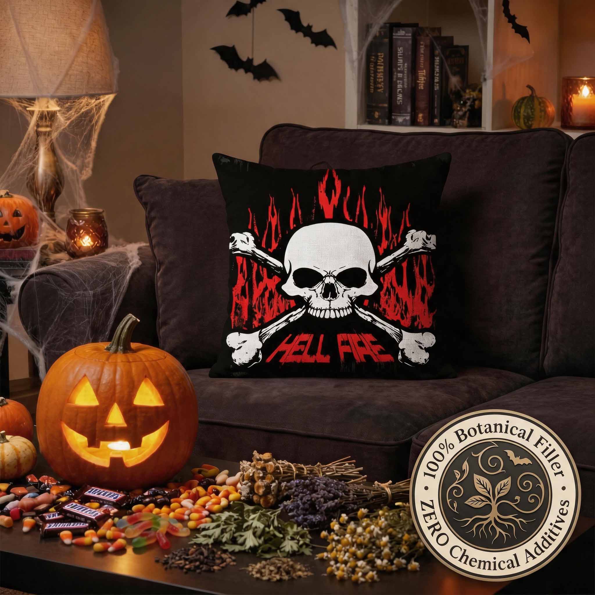 Aromatherapy Herbal Pillow – Skull Series (Fire-Skull-Pillow)