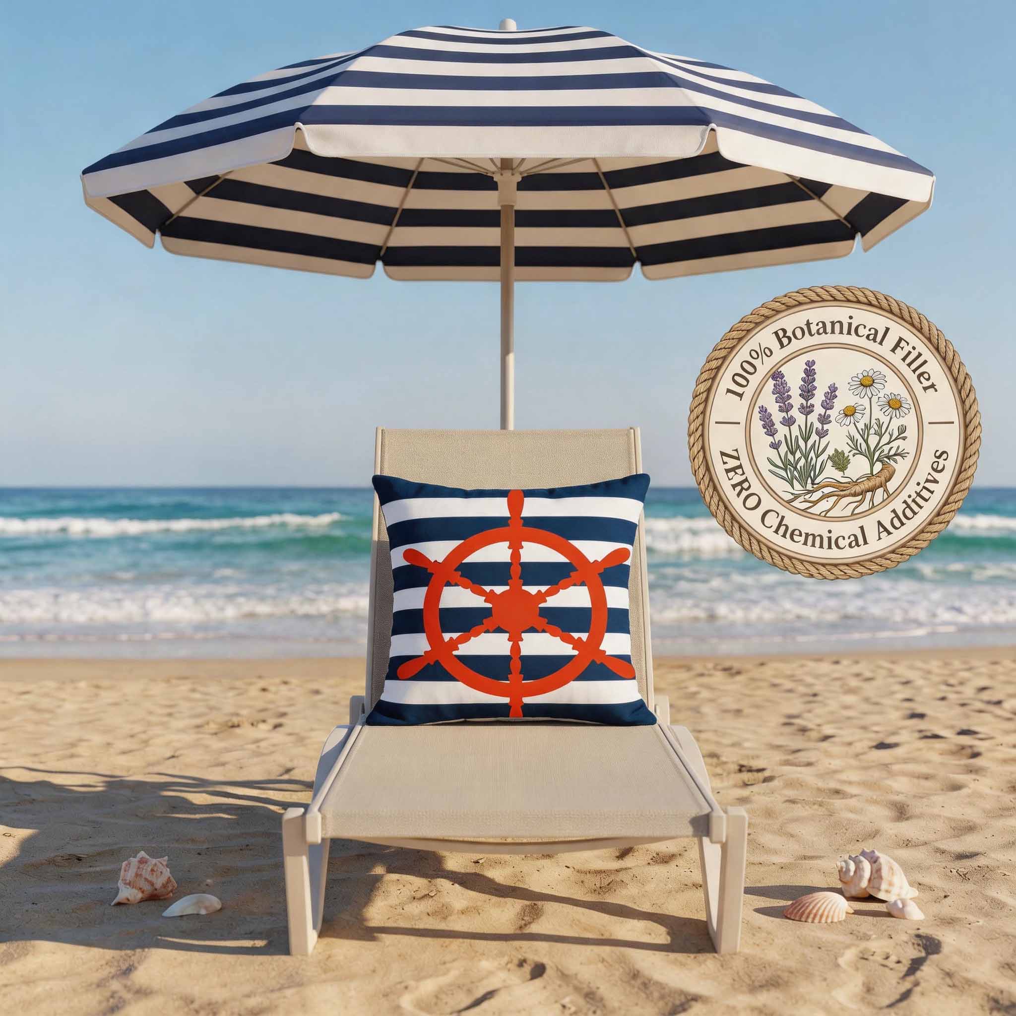 Aromatherapy Herbal Pillow – Nautical Sailor Series (Red-Ship-Wheel)