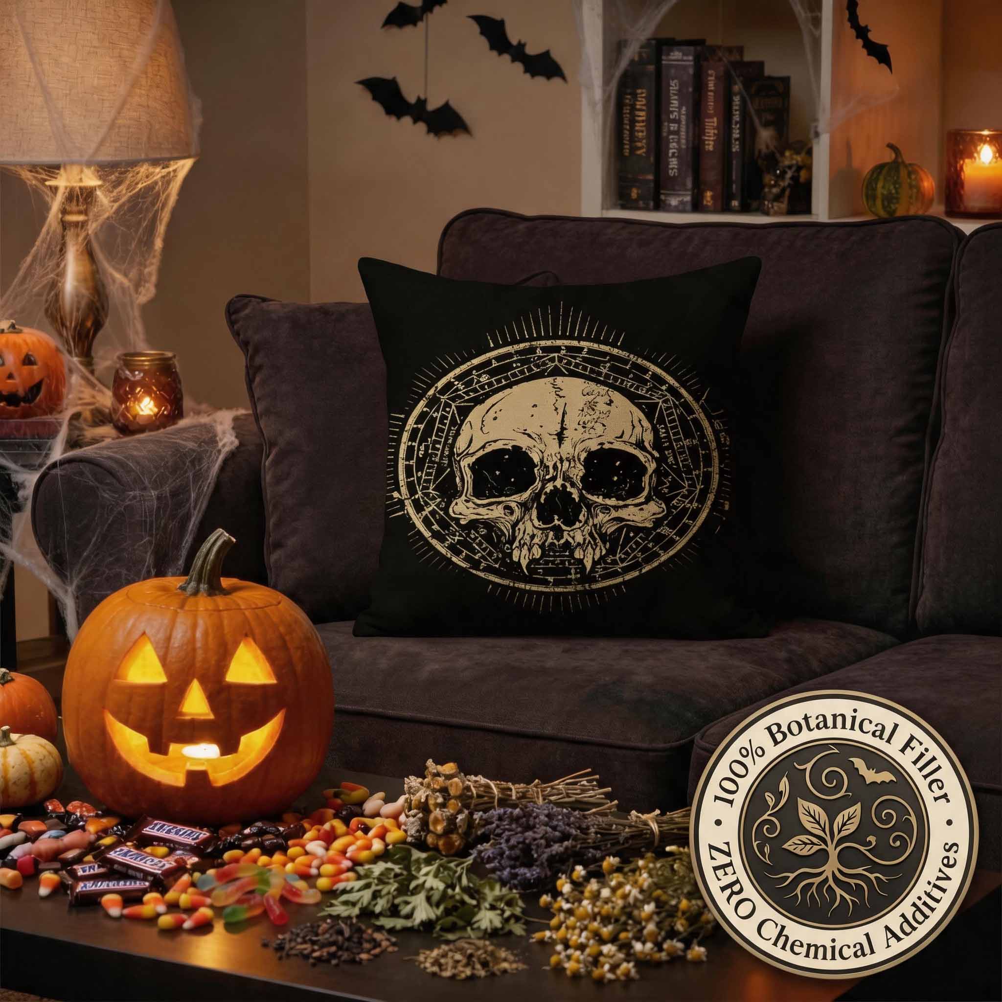 Aromatherapy Herbal Pillow – Skull Series (Vintage-Gold-Skull-Pillow)