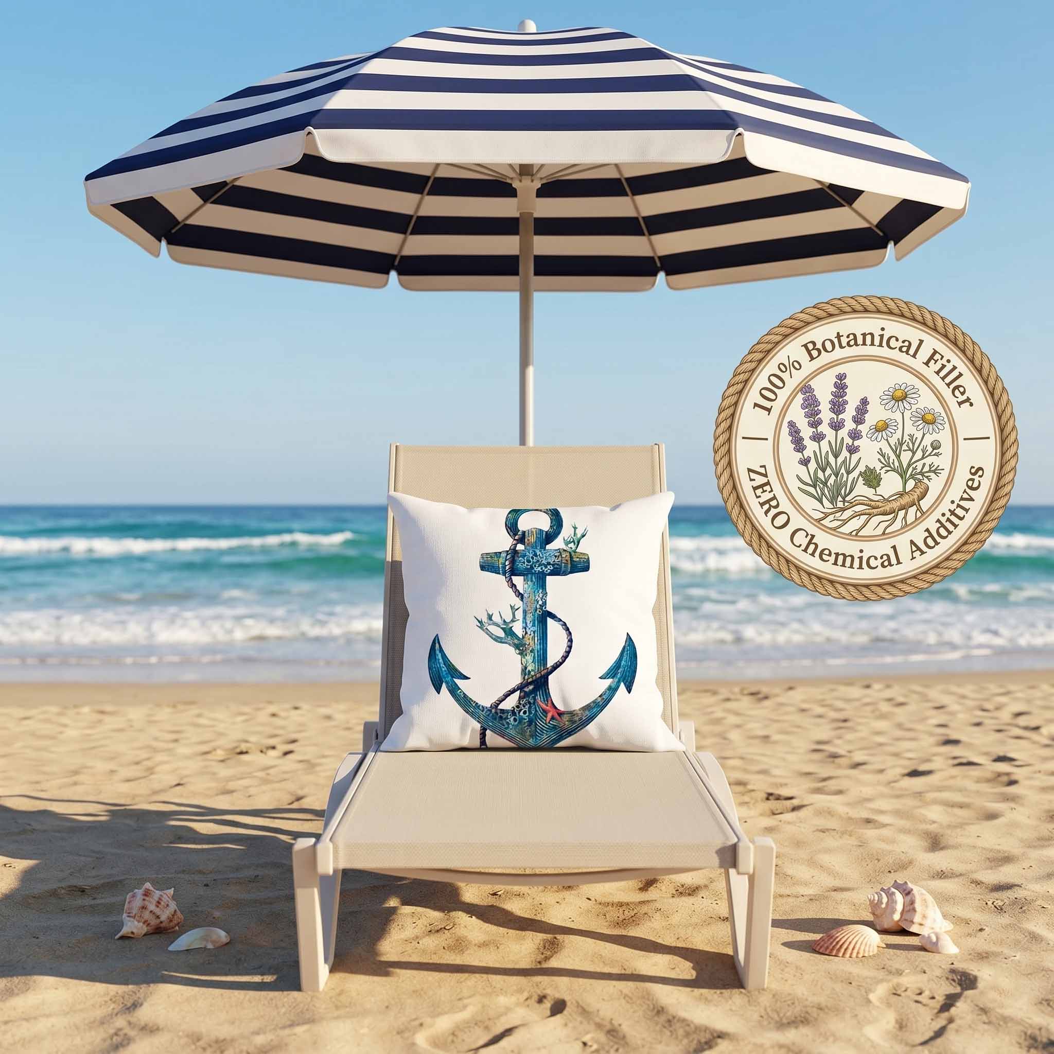 Aromatherapy Herbal Pillow – Nautical Sailor Series (Vintage-Watercolor-Anchor)