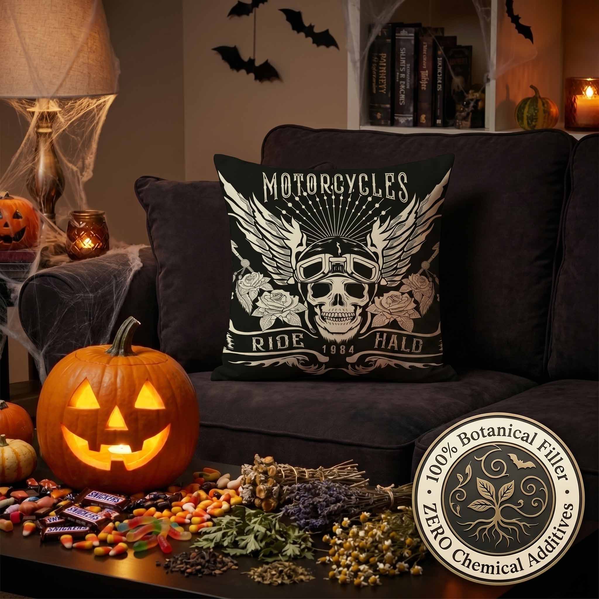 Aromatherapy Herbal Pillow – Skull Series (Winged-Skull-Gothic-Pillow)