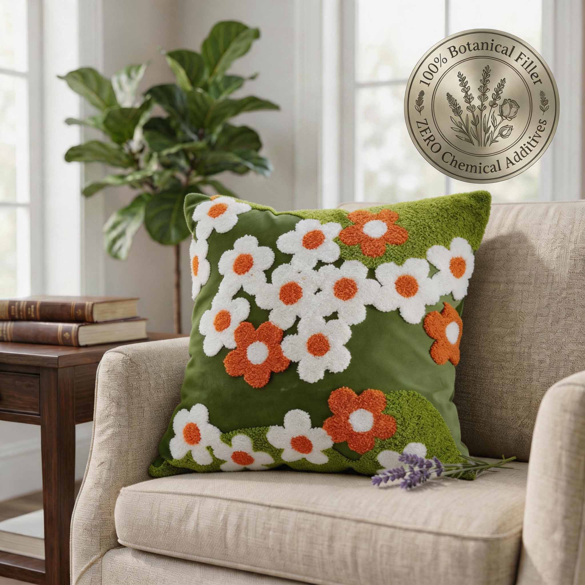 Aromatherapy Herbal Pillow – Embroidery Series (flowers)